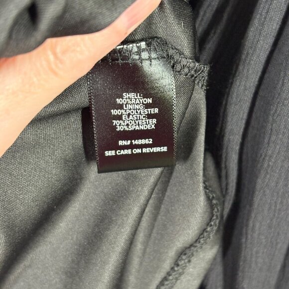 Torrid Black Crepe Smocked Sleeveless Midi Dress Women's Plus Size 2X - Picture 7 of 7